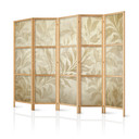 Japanischer Paravent, Raumteiler freistehend, Trennwand - Botanical Motif: Leaves and Vines, Sandy C