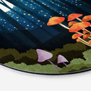vægdekoration Skov og stjerner om natten - SpaceFrog Designs – print på aluminium