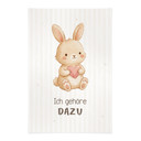 Stoffbild mit Hase - Selbstliebe-Spruch 'Ich gehöre dazu'