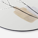 Tableau sur alu-Dibond rond Blursbyai - Deux vases avec des branches de saule dans des tons pastels