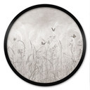 Poster wilde bloemenweide met vlinders in Scandinavisch ontwerp - Ms Tiff - Rond