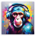 Leinwandbild Affe DJ Pop Art