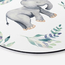 vægdekoration Sød babyelefant mellem boho-grene - UN Designs – print på aluminium