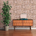 Sten tapet beige brun - 3D sten effekt tapet - non-woven tapet soveværelse gang