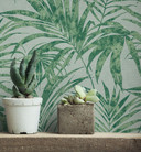 Blomstertapet, non-woven tapet Novamur Yvi grøn