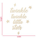 Dekoracja drewniana - Twinkle twinkle little star - Pokój dziecięcy - Topola