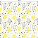 Papier peint à motifs - Montgolfière - jaune
