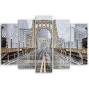 Lærredstryk 5 dele, Brooklyn Bridge i New York