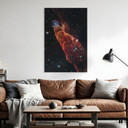Billede James Webb Telescope - Cosmic Hurricane Herbig Haro 49/50 – print på aluminium (Alu-Dibond)