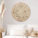 Obraz drewniany Dalie Shabby Chic Beżowy - Bloomery Decor - Okrągły