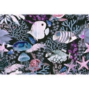 Livingwalls papier peint photo ARTist Underwater avec poissons et coraux bleus, roses, noirs