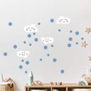 Muursticker set Wolken + Sneeuwvlokjes