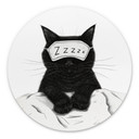 Tableaux rond Chat noir avec masque de nuit - Korenkova - Alu-Dibond