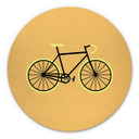 Tableau en alu-Dibond Kubistika - Bicyclette - Rond