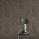 Papier peint à motifs de feuilles Elysium marron