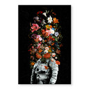 Akrylbillede Astronaut med blomsterarrangement - Nicebleed