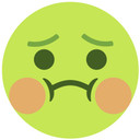 Muursticker Emoji Misselijk