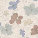Non-woven tapet blomstret - fint stribemønster i natur & greige