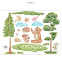 Sticker mural pépinière animaux de la forêt - ensemble d'animaux de la forêt