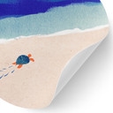 Wallsticker Liten sköldpadda vid havet - Rivers - Rund