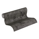 Livingwalls non-woven tapet New Walls Urban Grace enhetstapet texturerad metallic, svart