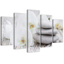 5 stykke lærredsprint Orchid Zen Spa Stones