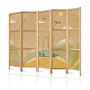 Japanischer Paravent, Raumteiler freistehend, Trennwand - Dreamy Traveler