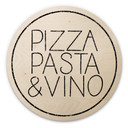 Obraz drewniany Pizza Pasta & Vino biały - okrągły