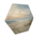 Hexagon Houten Wanddecoratie Rustig strand in pastelkleuren - Cheney
