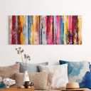 Leinwandbild Bunte Streifenmalerei - Fedrau - Panorama