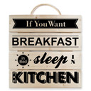 Obraz drewniany If you want Breakfast - czarny - 40x41,5 cm