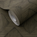 Papier peint intissé, papier peint graphique Secret Garden marron foncé