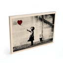 Plakat drewniany Banksy - Dziewczynka z balonem