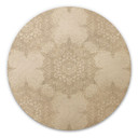 Elegancki obraz drewniany w kolorze piaskowego złota - Bloomery Decor - Okrągły