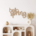 Dekoracja MDF napis 3D hello spring - natura