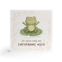 Holzbild zum Hinstellen - Frosch mit Mutmachspruch 'Ich atme ruhig'