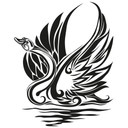 Sticker mural - Cygne Tribal