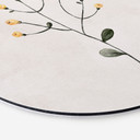 Billede Delikat plante med gule blomster - Goed Blauw - rund – print på aluminium (Alu-Dibond)