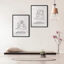 Poster Yoga - Königskobra Line Art
