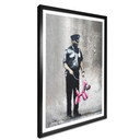 Plakat Banksy - Strażnik policyjny różowy pies z balonem