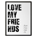 Poster personnalisable Love my Friends