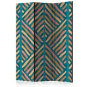 Paravent Séparation de pièce - Vibration ethnique, 3 pièces