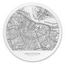 Tableau sur alu-Dibond rond plan d'Amsterdam