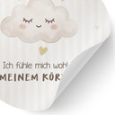 Rundes Wandtattoo mit Wolke - Kraftsatz 'Ich fühle mich wohl in meinem Körper' fürs Kinderzimmer