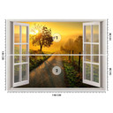 Fototapete Fenster - Sonnenuntergang über der Straße