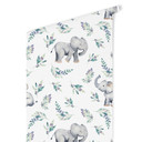 Tapet med mønster til børneværelset - sød babyelefant mellem boho-grene - UN Designs