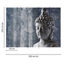 Blå og grå non-woven tapet Designwalls AsianCulture Buddha