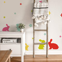 Wallsticker Kanin sæt i farver