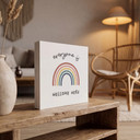 Houten staand schilderij - Everyone is welcome here - KsanaKalpa