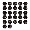 Hexagon bogstaver - Alu-dibond Kobbereffekt, sort